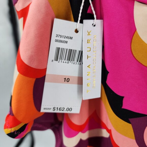 Trina Turk womens size 10 Fan Faire Ruffle Plunge One-Piece Swimsuit New - Picture 3 of 11